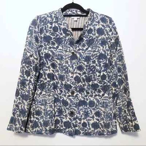 J. Jill lightweight jacket blue floral small cotton paisley - Picture 1 of 3