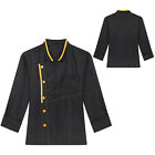 Men's Top With Pockets Contrast Color Chef Jacket Hotel Coats Kitchen T-shirts