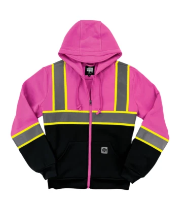 Buffalo Outdoors® Workwear Women's Pink Hi Vis Safety Hooded Sweatshirt - Image 1 of 4