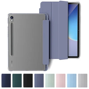 For Samsung Galaxy Tab S9/S9 FE Plus PU Smart Case Stand Cover With S Pen Holder - Picture 1 of 20
