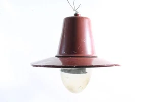 alte Hängelampe Industrielampe E27 Blech Fabriklampe Lampe Leuchte vintage retro - Bild 1 von 7