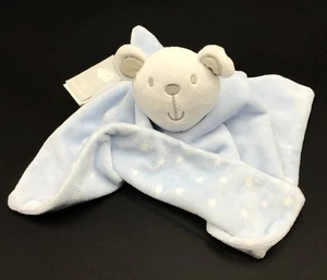 Primark Bear Baby Lovey White Blue Plush Stars Soft Security Blanket Boy 12x12 - Picture 1 of 6