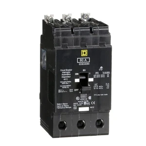 Square D EDB34080 - Mini Curcuit Breaker 80A 3P 25kA - MCB - Picture 1 of 1