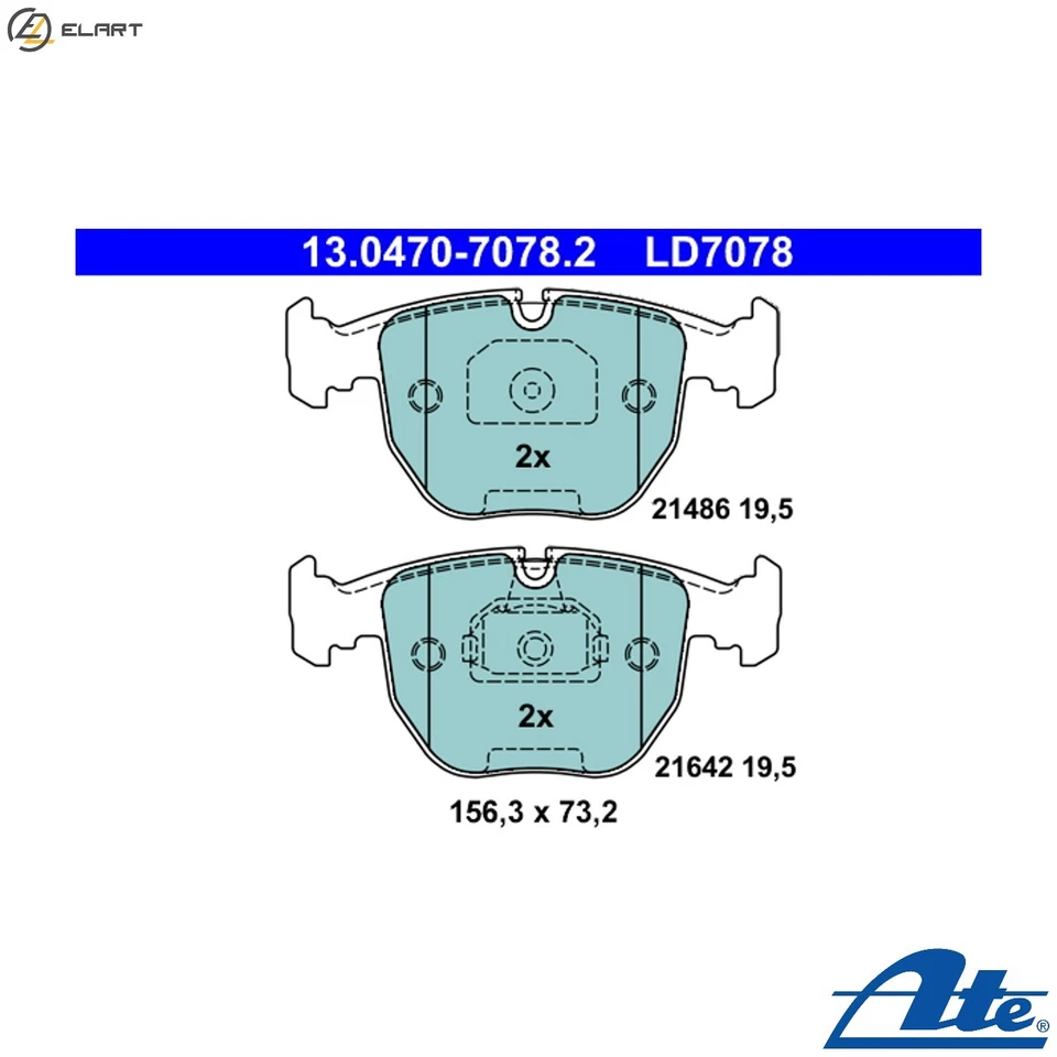 BRAKE PAD SET DISC BRAKE 13.0470-7078.2 FOR BMW 5/E39/X/SAV X5/E53 M47D20 2.0L - Image 1 of 4