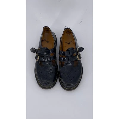 DR. MARTENS Women's Black Leather Perforated Slip-On Mary Jane Shoes SZ 7 - Image 1 of 4