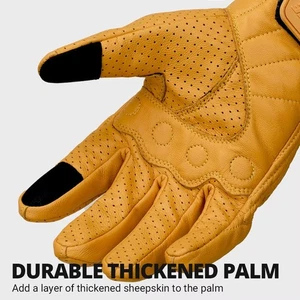 Guantes de moto de cuero vintage 🏍️ transpirables antideslizantes unisex equipo de motociclista - Imagen 1 de 10