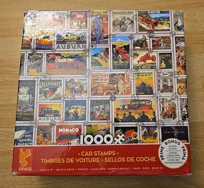 SELLOS DE COCHES CEACO 1000 piezas rompecabezas coches clásicos sellos internacionales COMPLETO Foto 1 de 4