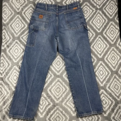 Wrangler FR Jeans Mens 38x32 Blue Carpenter Work Ranch Farm Flame Resistant - Image 1 of 4