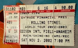 ROLLING STONES - WORLD TOUR 2002-2003 - NOV 2, 2002 - EDISON INTL FIELD - TICKET - Picture 1 of 2