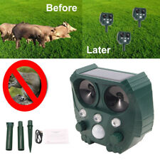 Solar Ultrasonic Power Pest Animal Repeller Repellent Garden Cat Dog Outdoor USA