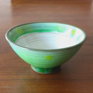 Japanische Reisschale D4,64 in Mino Ware Keramik [frisch grün] - Bild 1 von 8