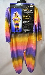 Rainbow Flower Halloween Costume Jumpsuit & Hat Size Small Ages 1-2  New - Picture 1 of 5