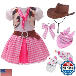 FUNCREVITY Cowgirl Costume for Girls Halloween Costumes Western Girl Dress Up - Picture 1 of 5