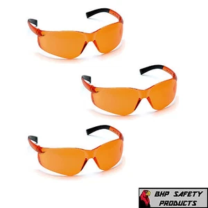 PYRAMEX ZTEK SAFETY GLASSES ORANGE LENS S2540S SPORT WORK EYEWEAR Z87+ (3 PAIR) - Picture 1 of 3