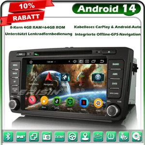 Android 14.0 DVD GPS Autoradio Navi für Skoda Octavia Rapid Roomster Superb Yeti - Bild 1 von 24