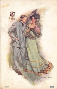 Postal: Pareja de moda, artista J. W. McFall, Sweet Peas, DB 1910 sin usar - Imagen 1 de 2