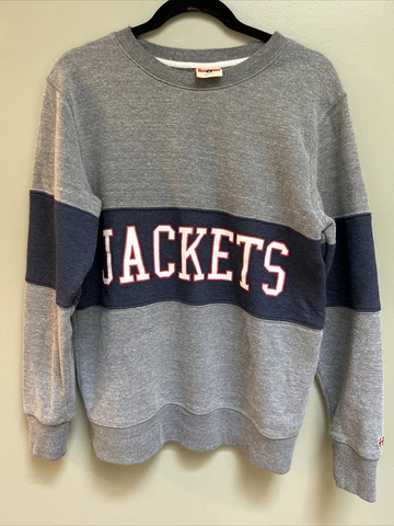 HOMAGE Columbus Blue Jackets Gray & Navy Sweatshirt Size Medium Cover