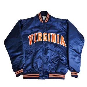 Vintage 90s University of Virginia Team Issued Satin Jacket Powers MFG Size 48 - Picture 1 of 13
