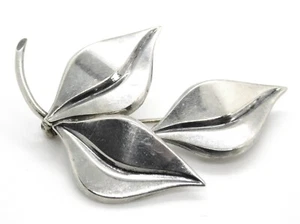 SCF S Christian Fogh Denmark 925 Sterling Silver Three Leaf Brooch / Pin - Picture 1 of 8