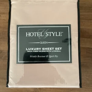 Hotel Style 500 Thread Count Luxury Sheet Set QUEEN Wrinkle Resistant Quick Dry - Picture 1 of 4