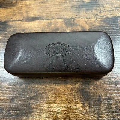 Estuche rígido de cuero marrón fósil -860 Foto 1 de 4