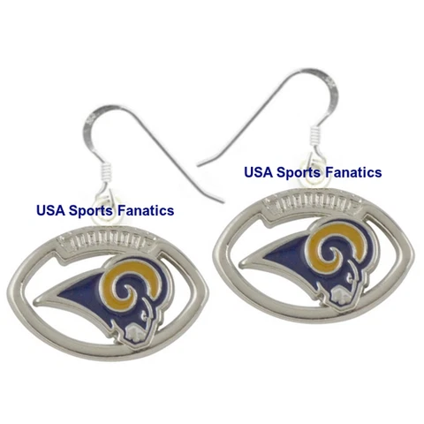 Los Angeles Rams Football Logo Pendant Earrings With 925 Earring Wires Cover