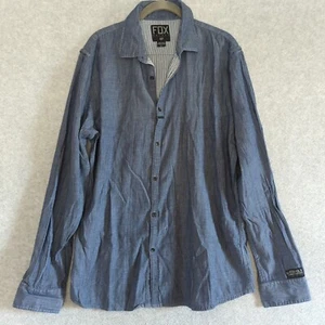 Fox Racing Deluxe Premium Men's Button Front Shirt Large Chambray  Blue - Picture 1 of 8