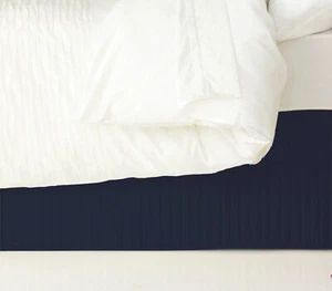 Ardor Boudoir Double Bed Size Quilted Valance Base Skirt Cover Home Bedding Navy - Picture 1 of 1