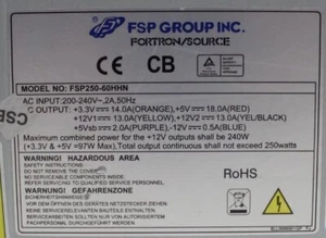 FSP Group FSP250-60HHN ATX Netzteil 250 Watt #156837 - Zdjęcie 1 z 2
