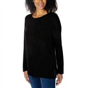 Top túnica manga larga cuello redondo Mario Serrani para mujer (negro sólido, XL) NUEVO CON ETIQUETAS - Imagen 1 de 1
