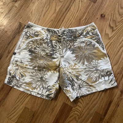 Pantalones cortos de tiro medio Free People con cordones florales mezcla de lino talla 6 Foto 1 de 4