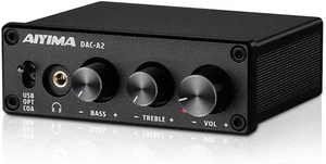 DAC-A2 Kopfhörerverstärker DAC mit Bass Höhenregler PC-USB/Optisch/Koaxial - Bild 1 von 12