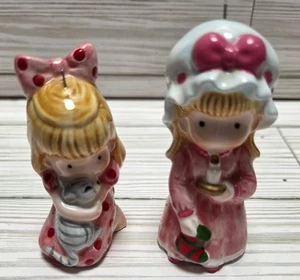 Vintage 2er Set Joan Walsh Anglund Ornamente Weihnachten 1982 Little Girls Japan - Bild 1 von 12