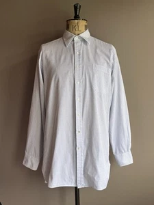 Camisa Henry Poole & Co Hombre Talla XL Blanca Micro Cuadros Savile Row Inglaterra - Imagen 1 de 10