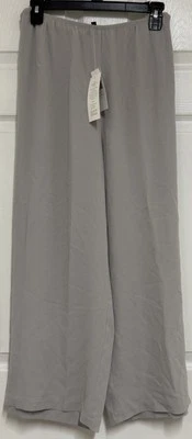 Nuevo con etiquetas Pantalones Cortos Rectos Eileen Fisher Seda Georgette Crepe Plata Pierna Ancha 2X Foto 1 de 4