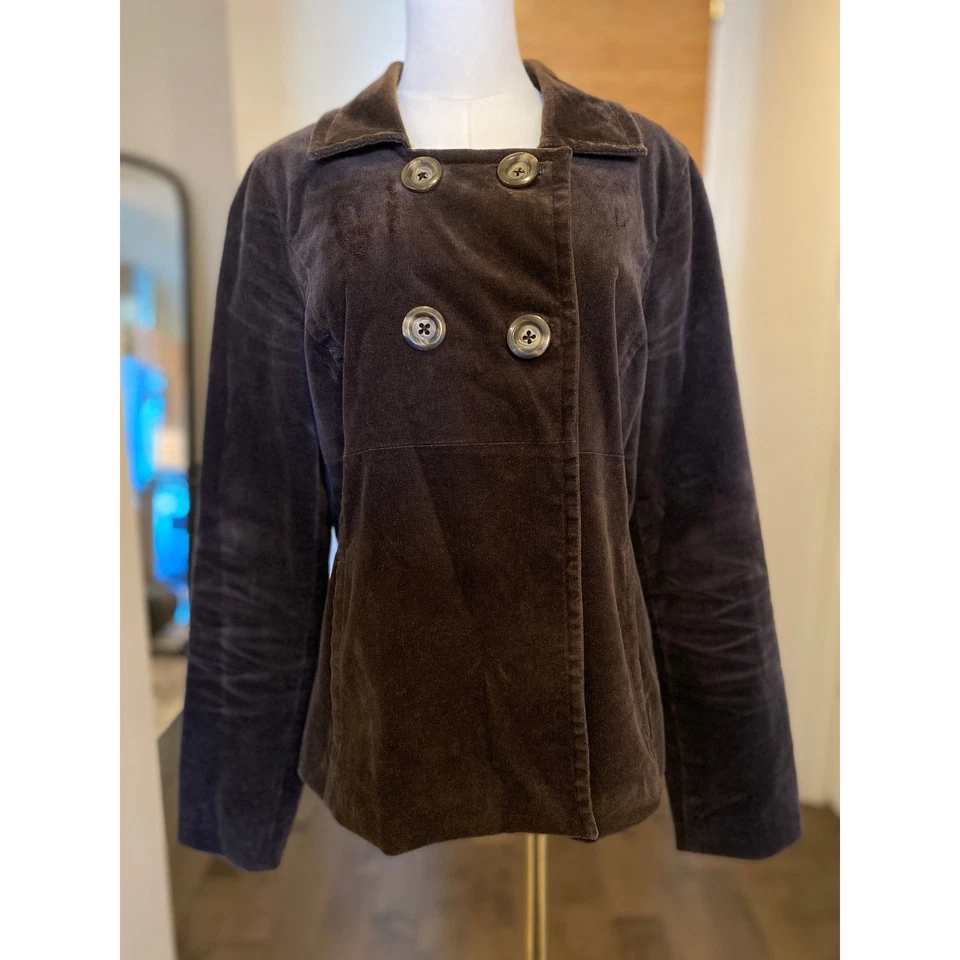 Chaqueta chaquetón OLD NAVY para mujer marrón pana doble botonadura talla grande Foto 1 de 4