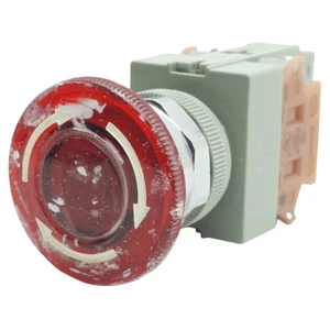 IDEC AVLW49902D-R-24V Push Lock Twist Release Button ø22mm, 2NC, 600V 10A - Picture 1 of 7