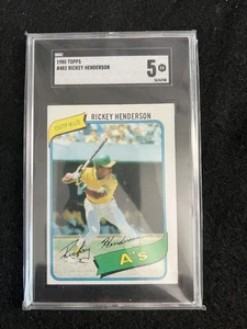 1980 Topps Baseball Rookie Rickey Henderson #482 SGC 5 Oakland A's - Bild 1 von 2