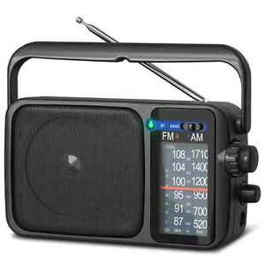 AM FM Radio with Best Reception,Bluetooth Portable AM FM Transistor Radio,Bat... - Picture 1 of 7