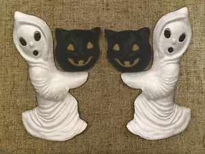 U Choose Vintage Inspired Ghost Holds Black Cat Halloween Cardstock Decoration - Picture 1 of 10