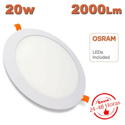 DOWNLIGHT REDONDO BLANCO SLIM 20W CHIP OSRAM - PLACA CIRCULAR EMPOTRABLE 2000Lm - Immagine 1 di 4