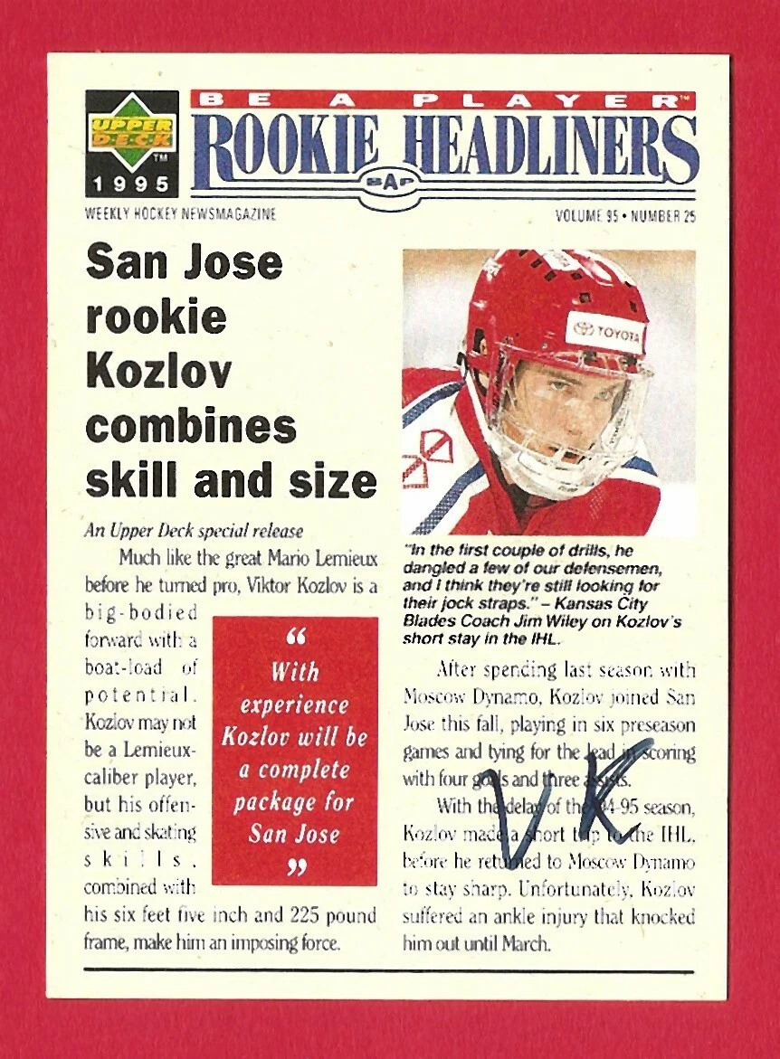 VIKTOR KOZLOV 1994-95 Upper Deck Be a Player BAP AUTOGRAPH San Jose Sharks AUTO