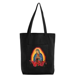 Our Lady of Guadalupe Canvas Tote Bag with Pocket- Beautiful Elegant Gift - Picture 1 of 1
