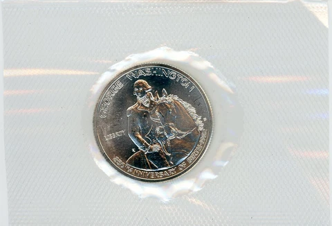 1982 D George Washington Commemorative Half Dollar, Gem Unc 90% Silver Cover