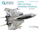 1:32 Grumman F-14A Tomcat Interior 3D Color decal Quinta QD32032 (for Tamiya)