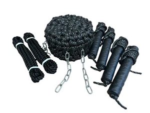 Short Button 4x Rubber side Fenders 2x 4 metre Mooring Ropes Narrowboat Canal - Picture 1 of 1