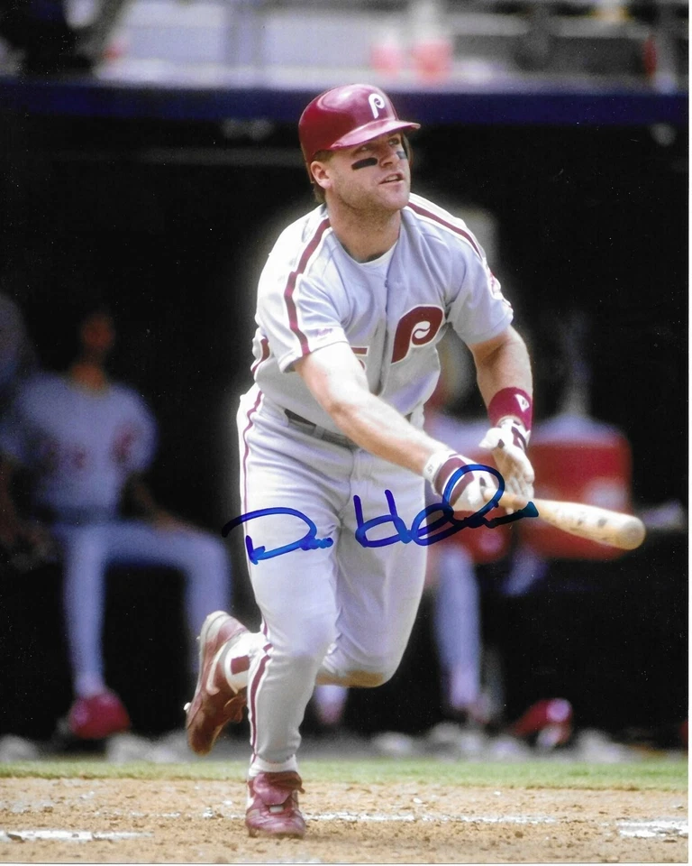 DAVE HOLLINS Signed Autographed 8x10 Baseball Photo Philadelphia Phillies COA - Image 1 of 1