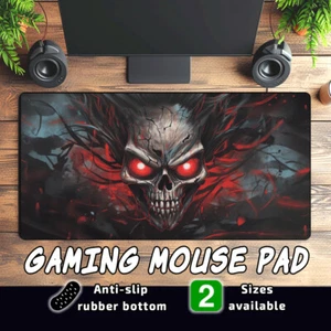 Skull Phantom Terror Gaming Mouse Pad. Creepy Demon Spooky Grim Reaper Ghost Fan - Picture 1 of 27