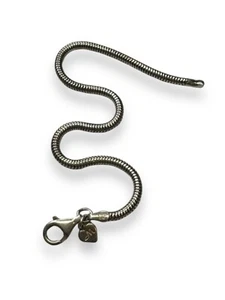 Madewell Sterling Silver Snake Chain European Style Charm Bracelet 7.75" - Picture 1 of 5