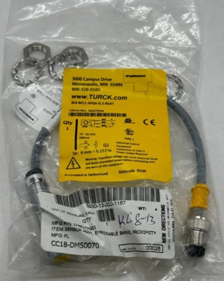 TURCK BI4-M12-AP6X-0.2-RS4T INDUCTIVE PROXIMITY SENSOR 4607096, 10-30VDC NEW 🎯 - Image 1 of 4